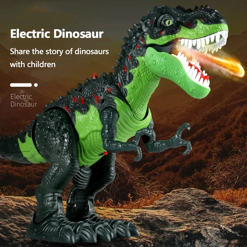 Intelligent Remote Control Robot 2.4G RC Spray Dinosaur 46CM Large Size Can Lay EggsWalking Speaking High Simulation   Dinosaur