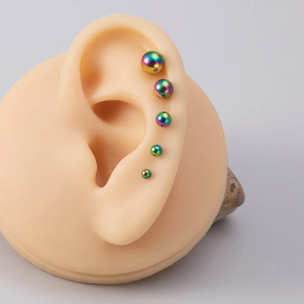 5 Stücke 2,5/3/4/5/6mm Kugeln Knorpel Helix Ohr Piercings Tragus Kugel Ohrstecker Chirurgenstahl Barbell Ohrring Mode Körperschmuck 16G – Detail 13