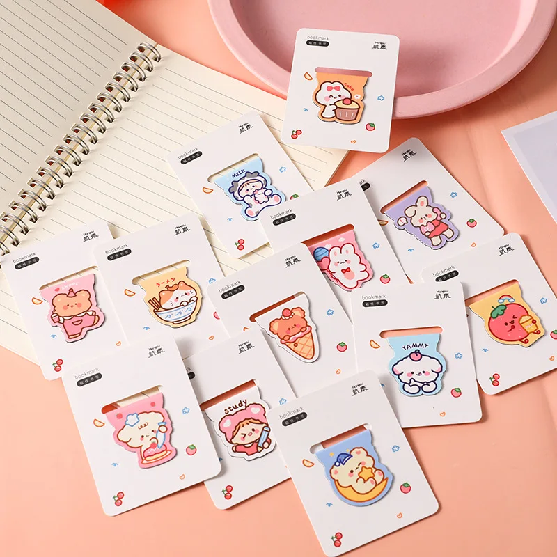 

1000 PCS Magnetic Cardboard Bookmark Colorful Cute Cartoon Design Originality Stationery School Office Support Tool Bookmarks