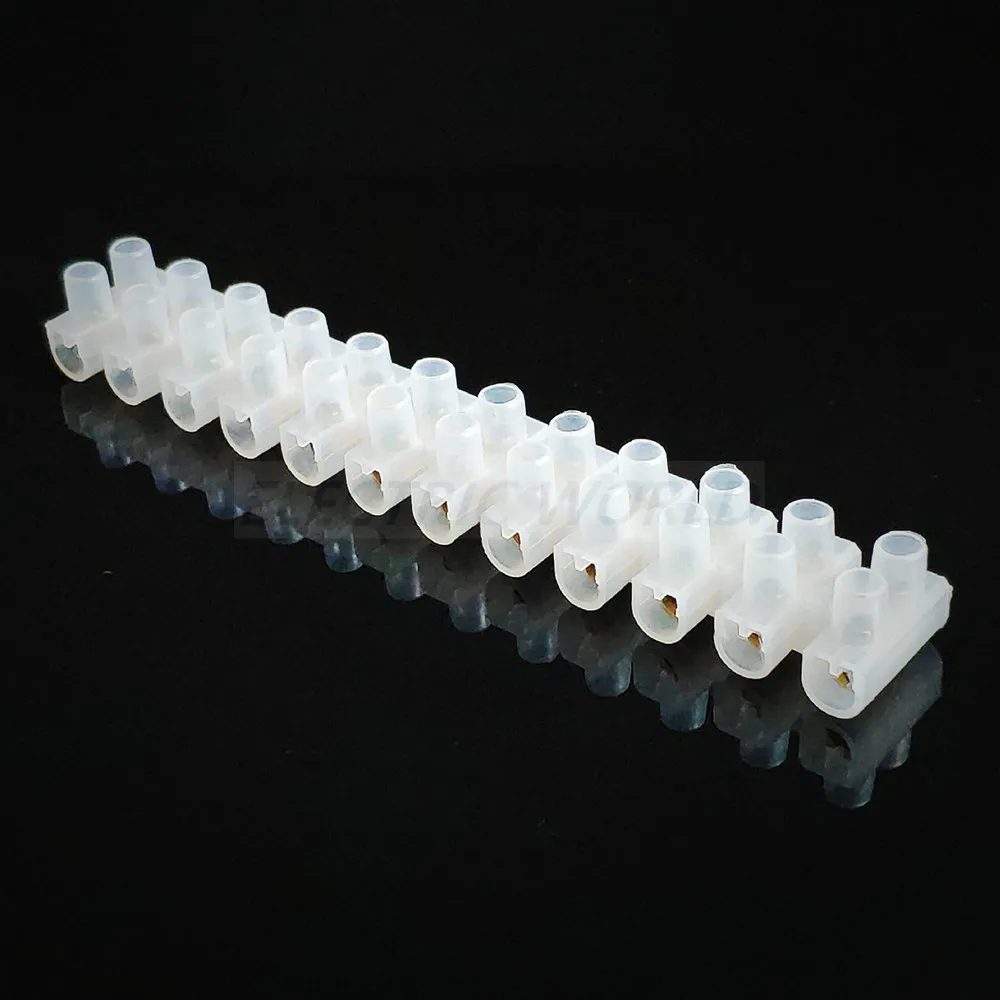 Plastic terminal block Wire connector 5A 10A Dual Row 12 Positions Screw terminal block cable connector Electric Barrier Strip