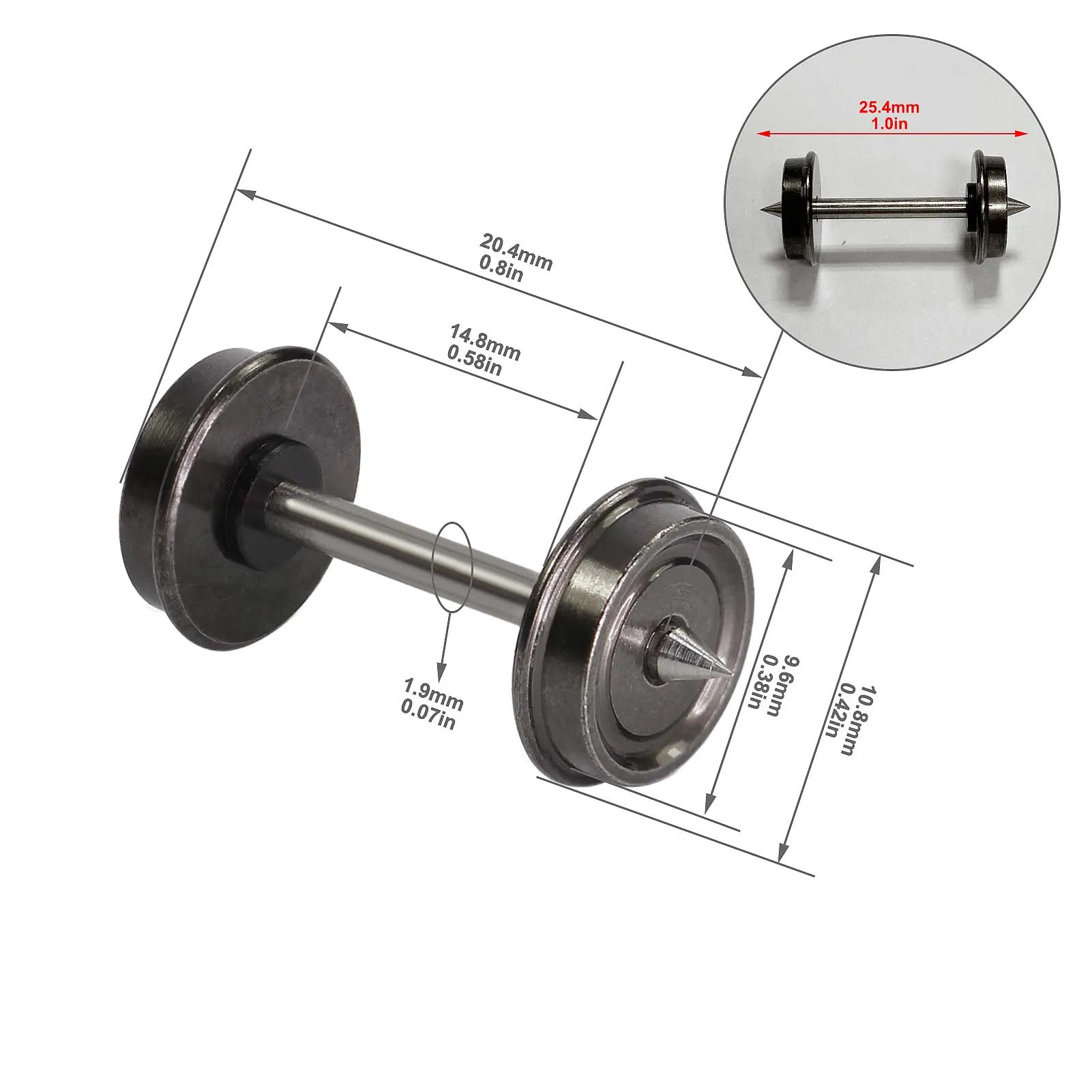 Evemodel Wheelsets 24pcs 1:87 HO Scale 33\