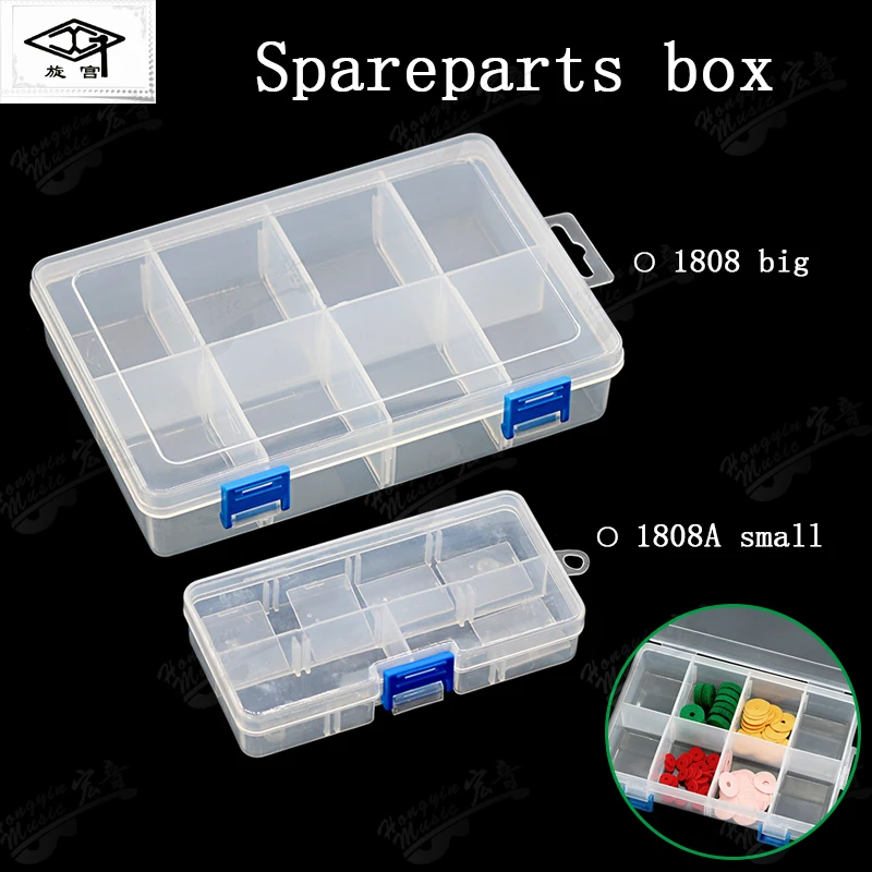 

piano tuning maintenance tool 1808A Spareparts box(big/small) transparent plastic storage box classification grid