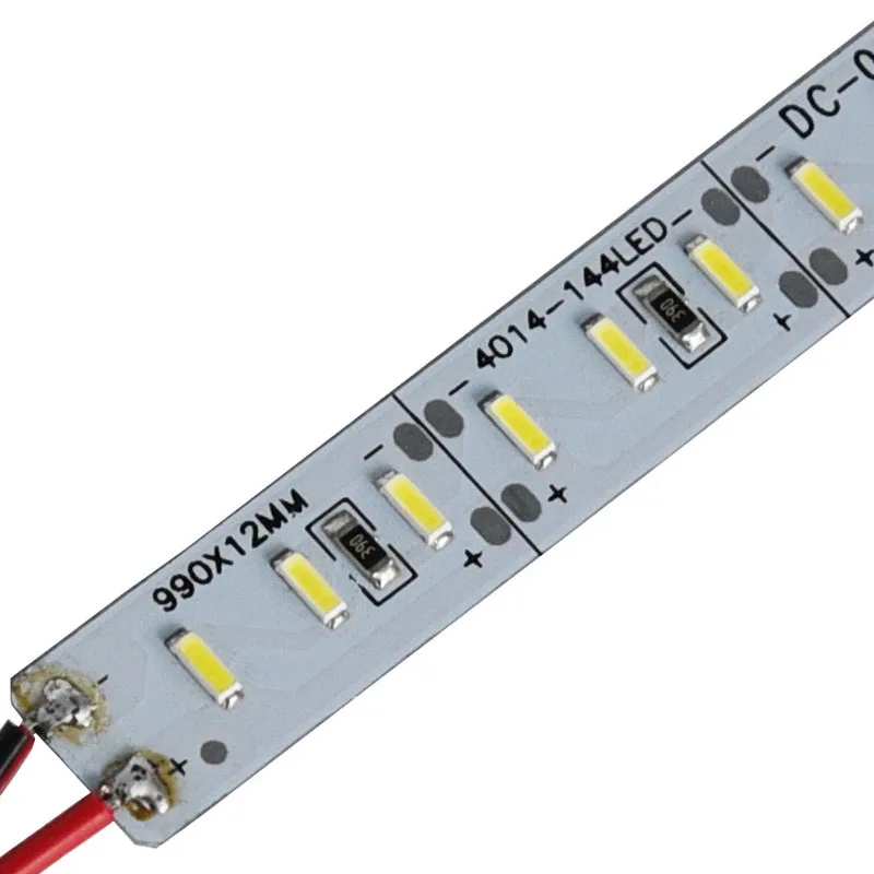 

100 шт. * 1 м двухрядная DC 12 В 144 SMD 4014 холодный белый теплый белый светодиодный Жесткая светодиодная лента светодиодный полоса световая яркость