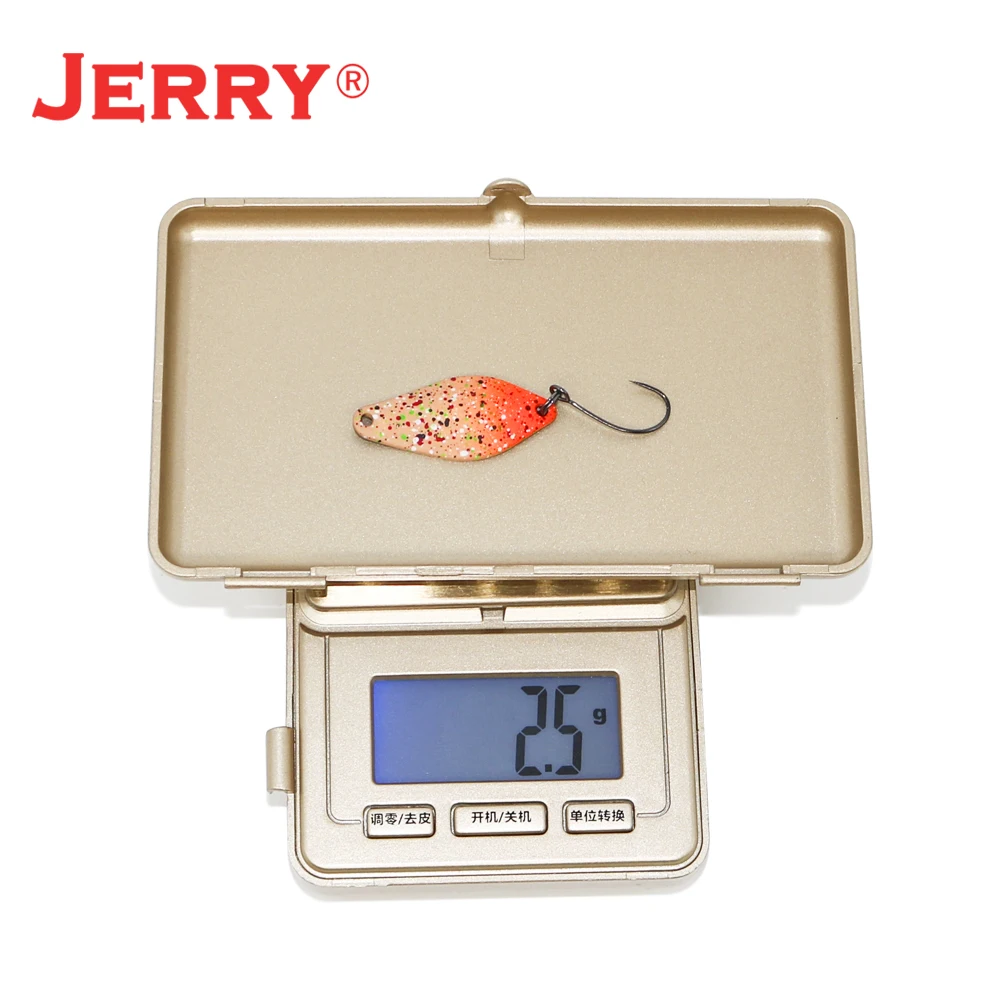 Jerry 2.5g wysokiej jakości przynęty na pstrągi Mini mosiężne łyżki wędkarskie przynęta słodkowodna Spinner Bait Pesca kwiaty bombki pojedyncze haczyki — zdjęcie 5