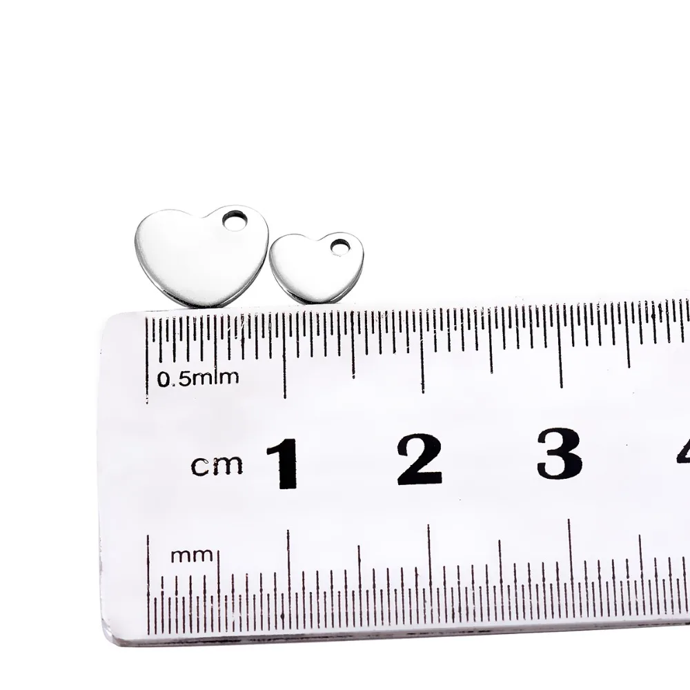 20 Stück/lot Edelstahl-Herzanhänger zum Stempeln, Rohling für DIY-Schmuckherstellung für Halskette, Armband oder Fußkette – Detail 4