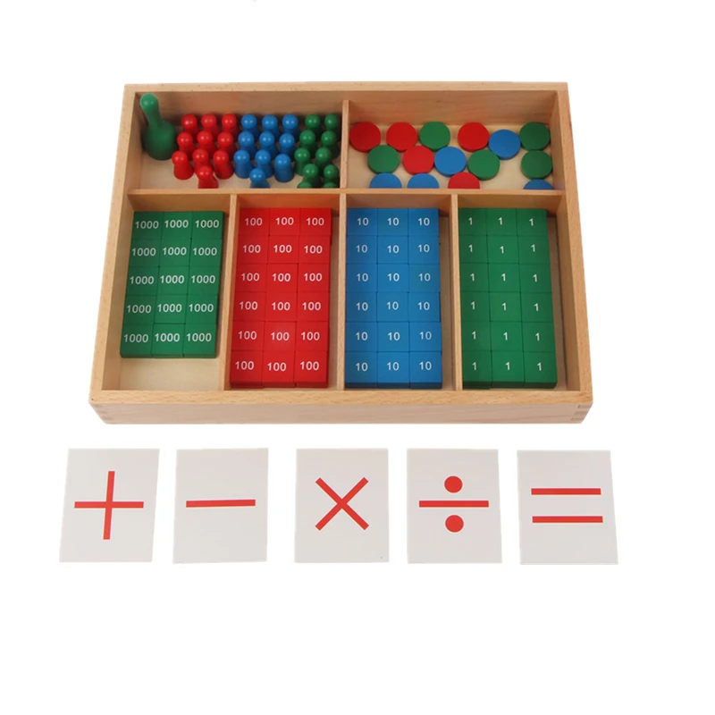 Montessori Math Toys Stamp Game for Children Addition/ Subtraction/ Multiplication/ Dvision Learning Tools Early Educational Toy