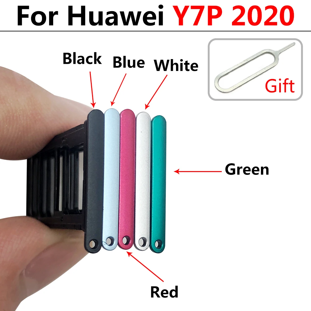 New Micro Nano SIM Card Holder Tray chip Slot Holder Adapter Socket For Huawei Y6 Y7P Y8P 2020 Y9 Prime 2019 Mobile Phone  + Pin