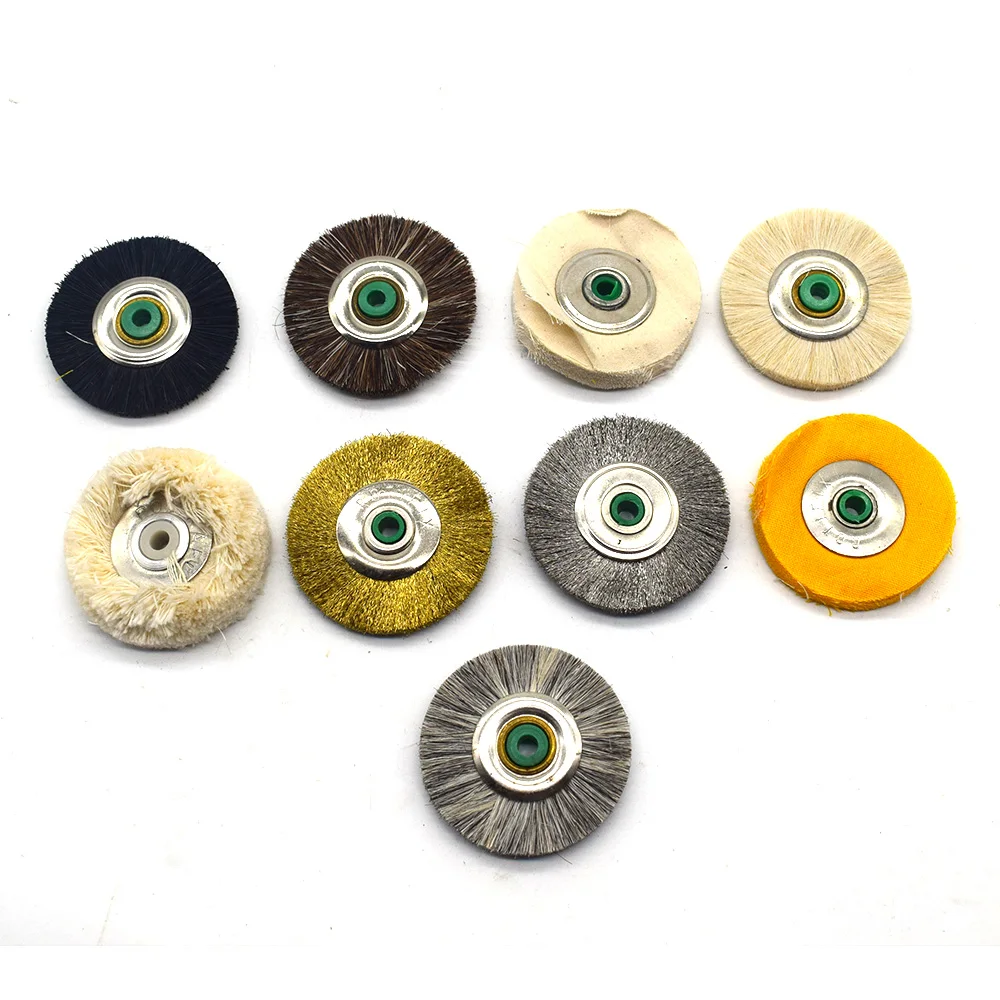 5 sztuk 48MM szczotka do polerowania biżuterii z metalowym środkiem włosia tkaniny wełniane miedziane stalowe szczotki szlifierskie bez chwytu