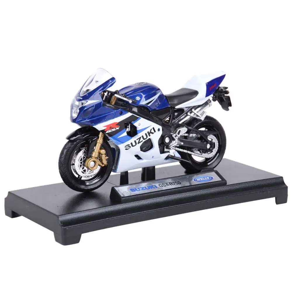 Welly 1:18 Suzuki GSX-R750 Die Cast Vehicles Collectible Hobbies Motorcycle Model Toys