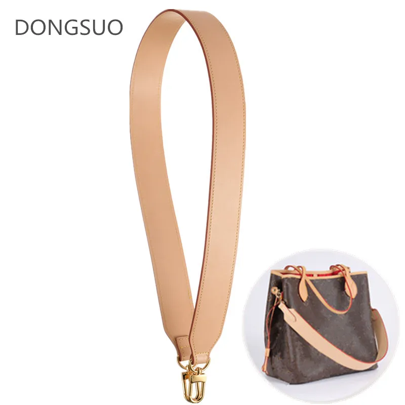 Crossbody Bag strap Vachetta genuine leather large 40mm width for designer brand handbag bag accessory bag parts 4cm