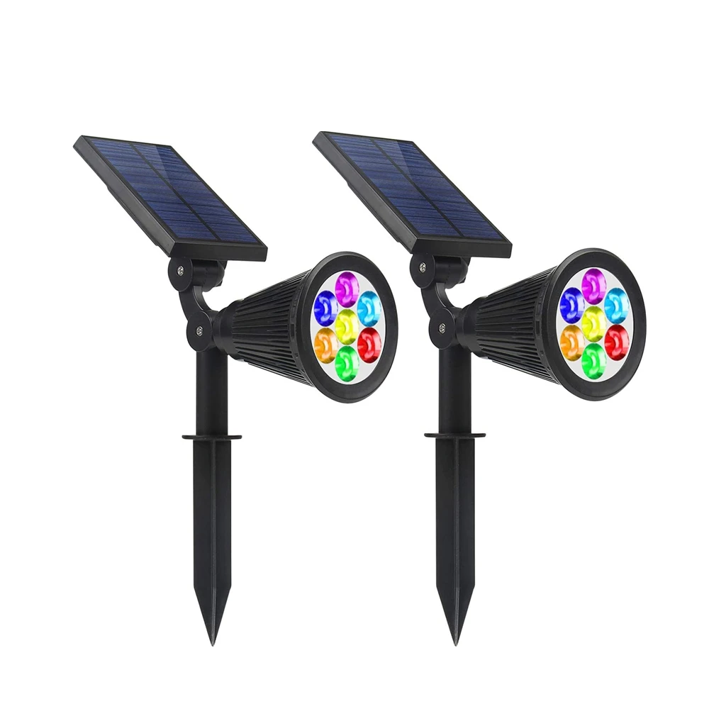 Solar Lamp 4LEDs RGB Solar Spotlight Color changeable IP44 Waterproof Outdoor Garden Landscape Yard Decoration Light