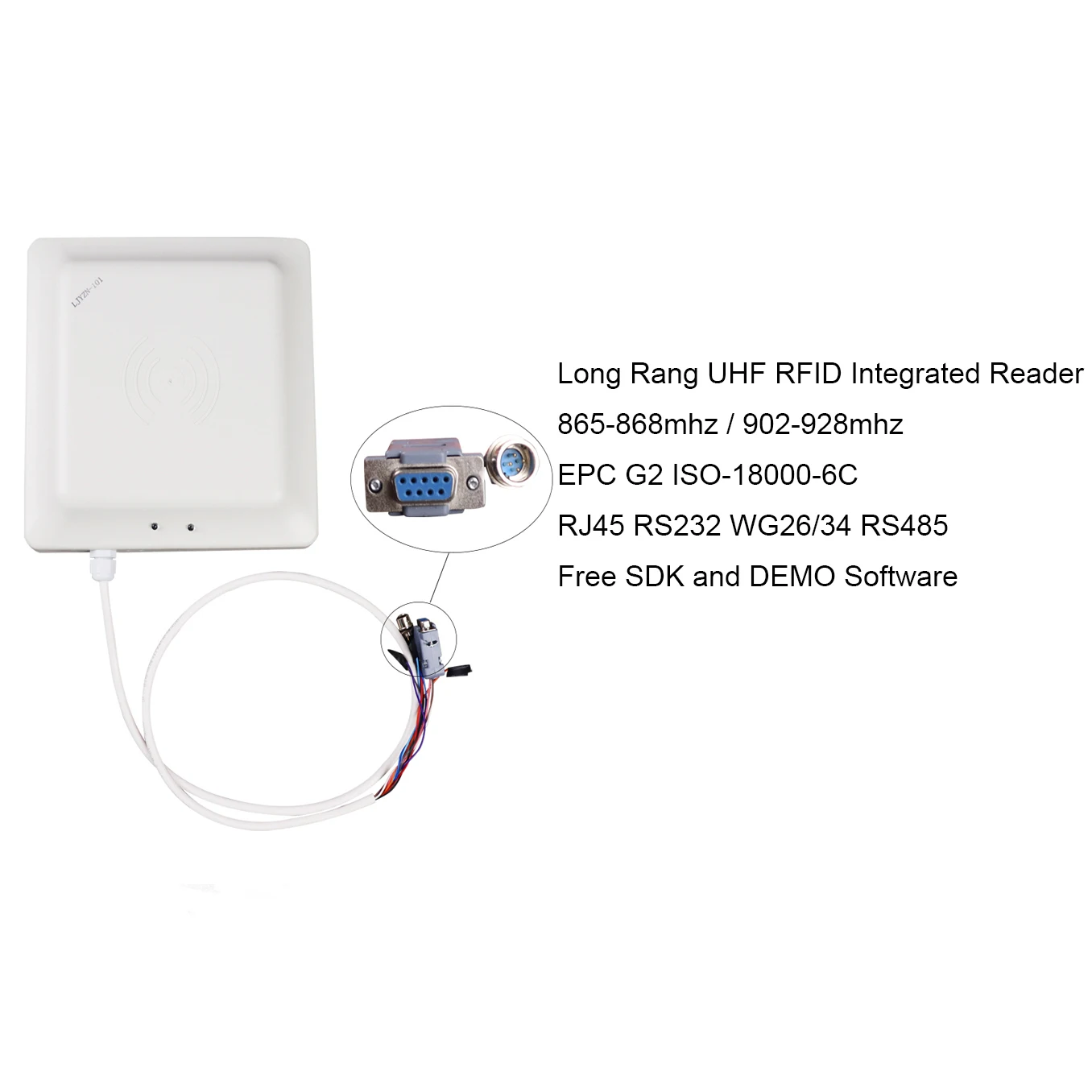 LJYZN ISO18000 900Mhz 860Mhz~960Mhz 8DBI Antenna Long Range Uhf Rfid Integrated Reader for Car Parking