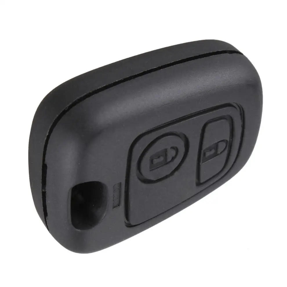 Car Key Entry Substituição Remoto Fob Shell Case, Preto, 2 Botões, Automático, Peugeot 106, 107, 206, 207, 307, 406, 407