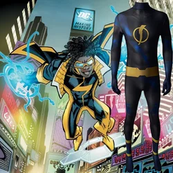 Supereroe Teen Titans Static Shock Costume Cosplay Zentai tuta tuta Disfraces De Halloween Costume per adulti/bambini