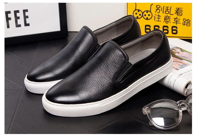 luxury casual white shoes new men flat shoes luxury designer sneakers Leather leisure loafers foreign trade leisure shoes A16