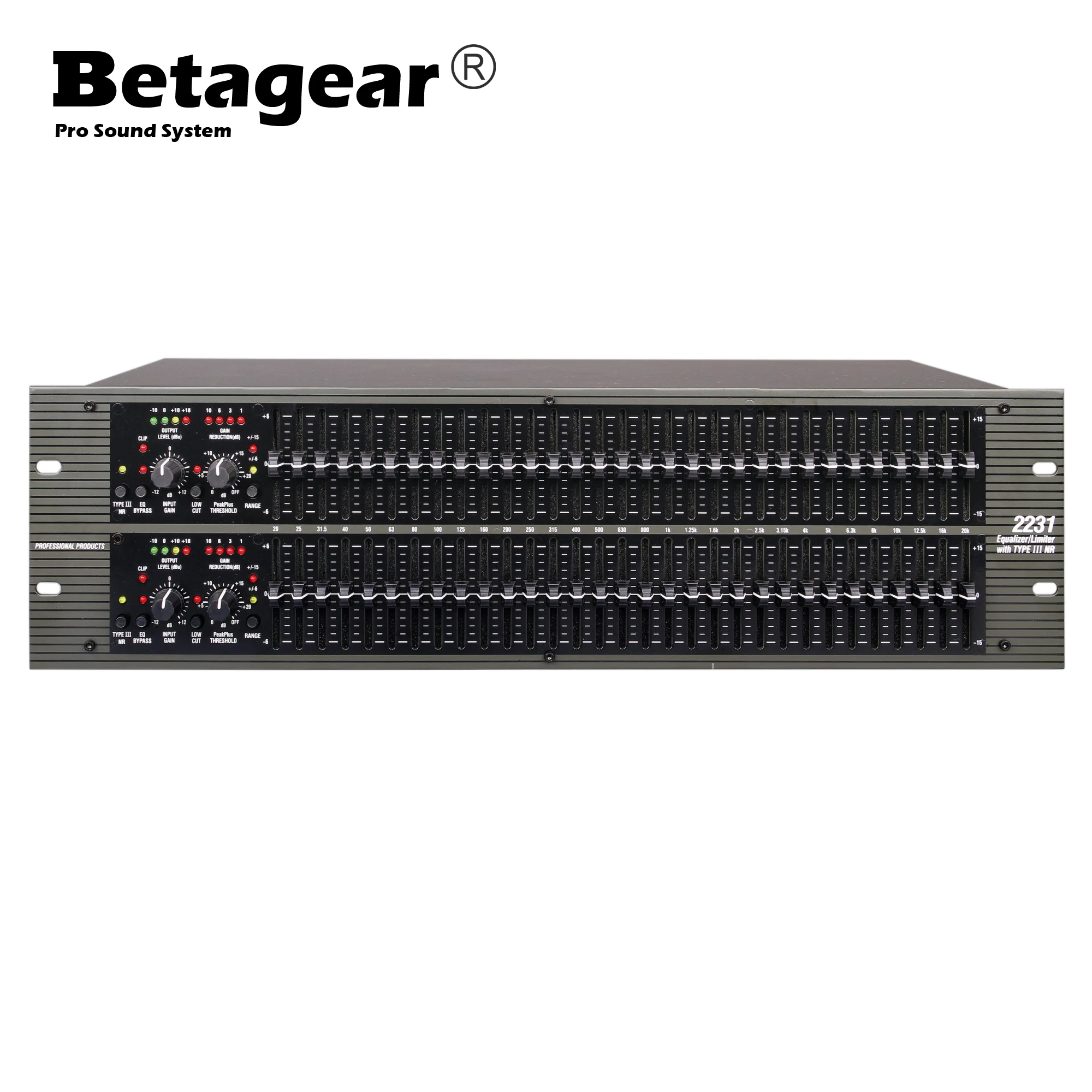 Betagear Professional Stage Audio Equalizer EQ2231 Double 31 Segment Egaliseurs Dual Graphic Equaliser Stereo Eq DJ Equipment