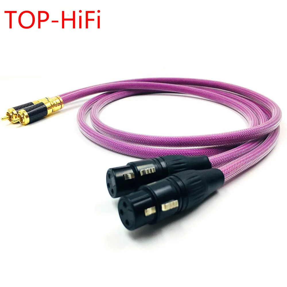 

TOP-HiFi Pair 2RCA Male to 2XLR Female Cable RCA XLR Balanced Reference Interconnect Audio Cable with Gold plated PLUG