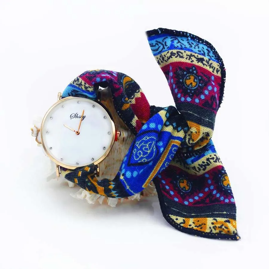 Shsby Brand New Style Ladies Flower Cloth orologio da polso abito da donna orologio moda ragazza Casual bracciale al quarzo orologi orologio in