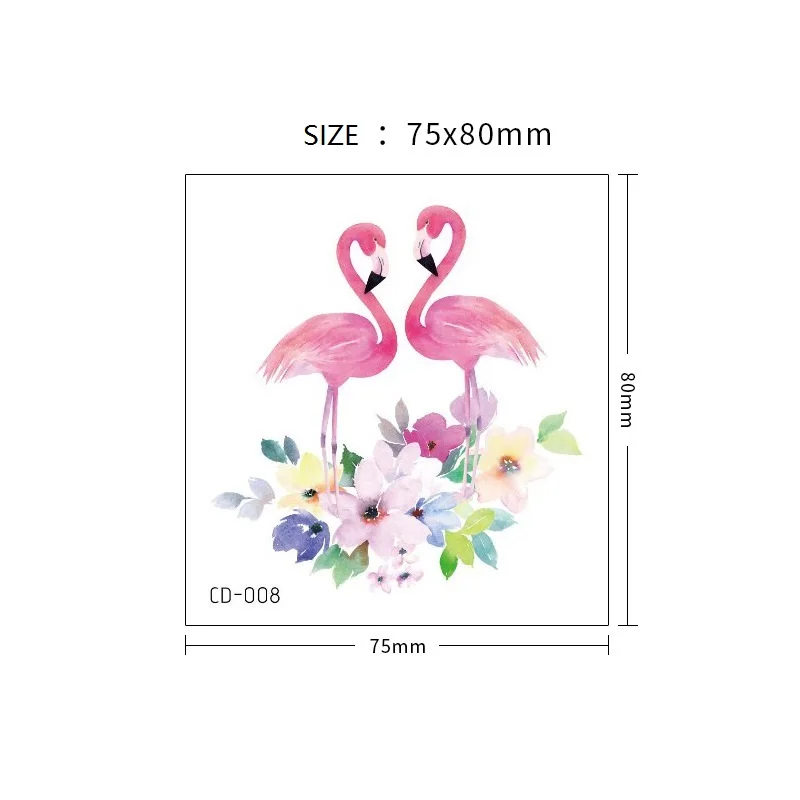 5ชิ้น/เซ็ตTattooสติกเกอร์Flamingos Watercolorดอกไม้นกกันน้ำชั่วคราวDisposable Body Artแต่งหน้าTatouage Temporaire