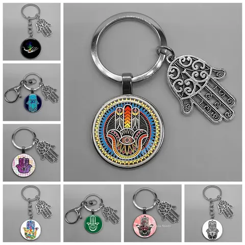 Porte-clés porte-bonheur Hamsa Fatima pour femme, main, yeux, breloque, amulette, sac à main, pendentif pour voiture