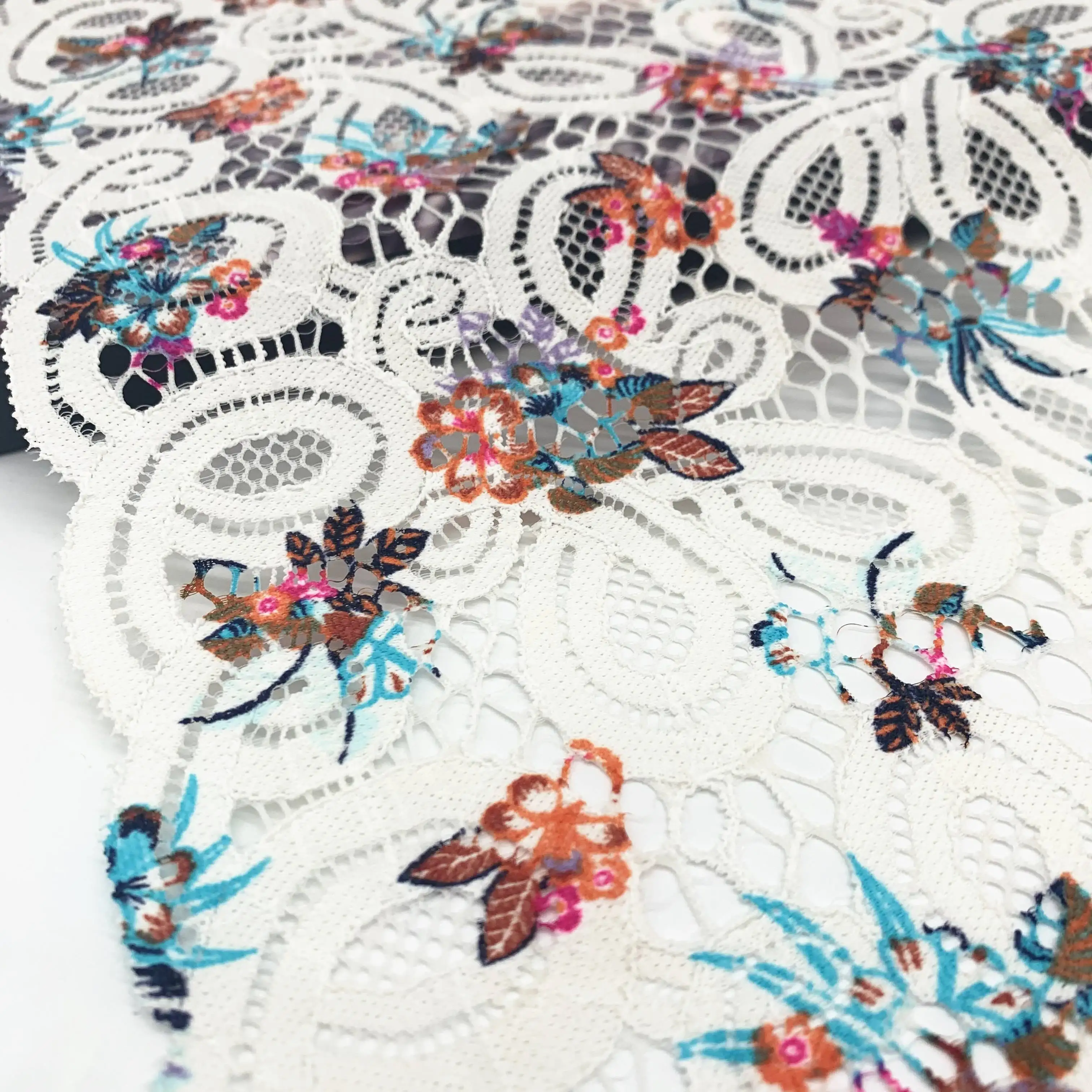 3y/lot Width 8 7/8 inch (22.50cm) Thick White Butterfly Stretch Lace Trim Sewing Craft DIY Apparel Fabric Lace Garment Accessory
