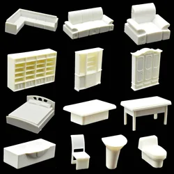 Escala em miniatura 1:50 modelagem de móveis interiores display no quarto diy brinquedos para construção cena layout diorama kits