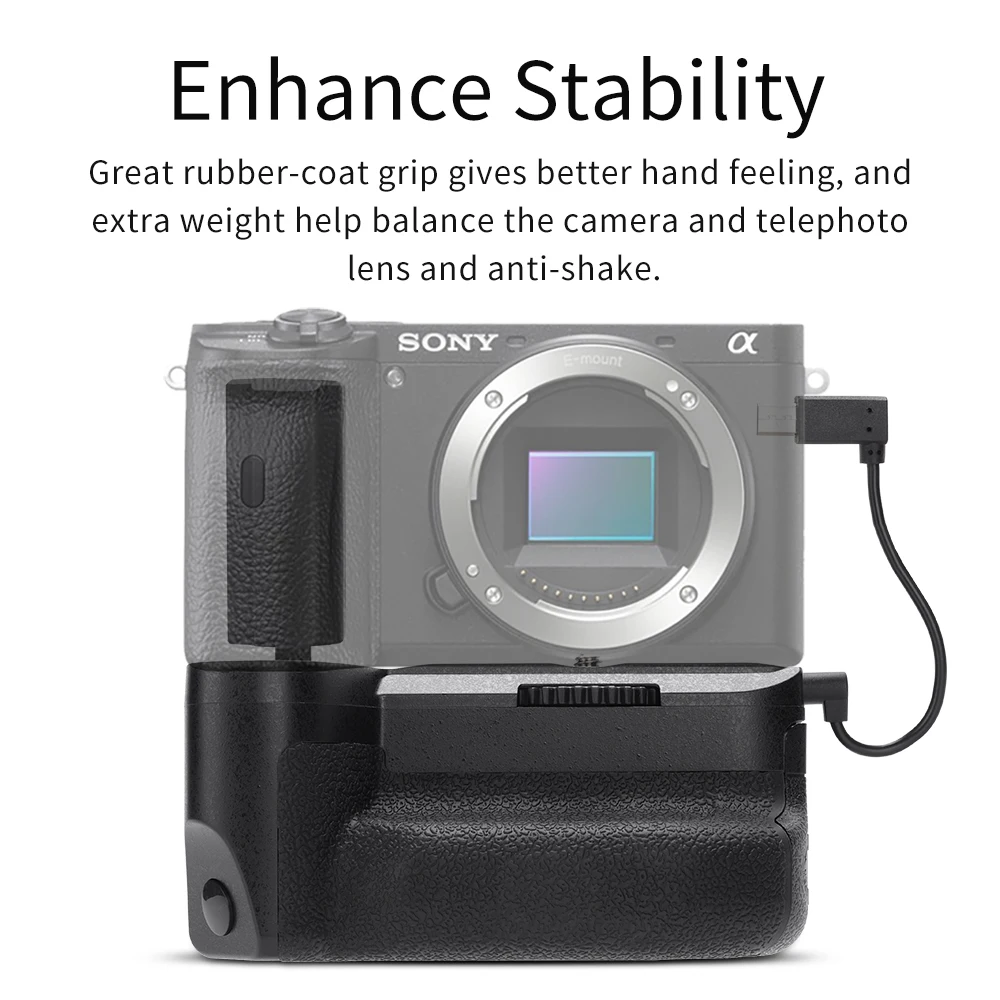 KingMa VG-A6600 Vertical Battery Grip Professional Handle Grip For Sony Alpha 6600，A6600,ILCE-6600 Camera Vertical Shooting Grip