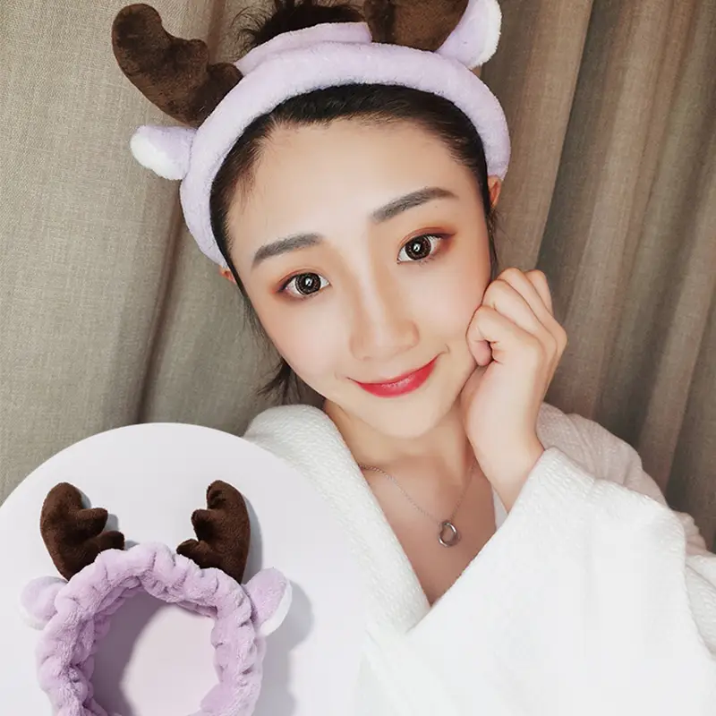 Wash Face Hair Holder Hairbands Soft Warm Coral Fleece Bow Animal Ears Headband For Women Girls Turban Fashion Hair Accessories - 4