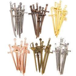 7style 7pcs 7 Color Samurai Knife Charms Alloy Metal Katana Pendants For DIY Handmade Jewelry