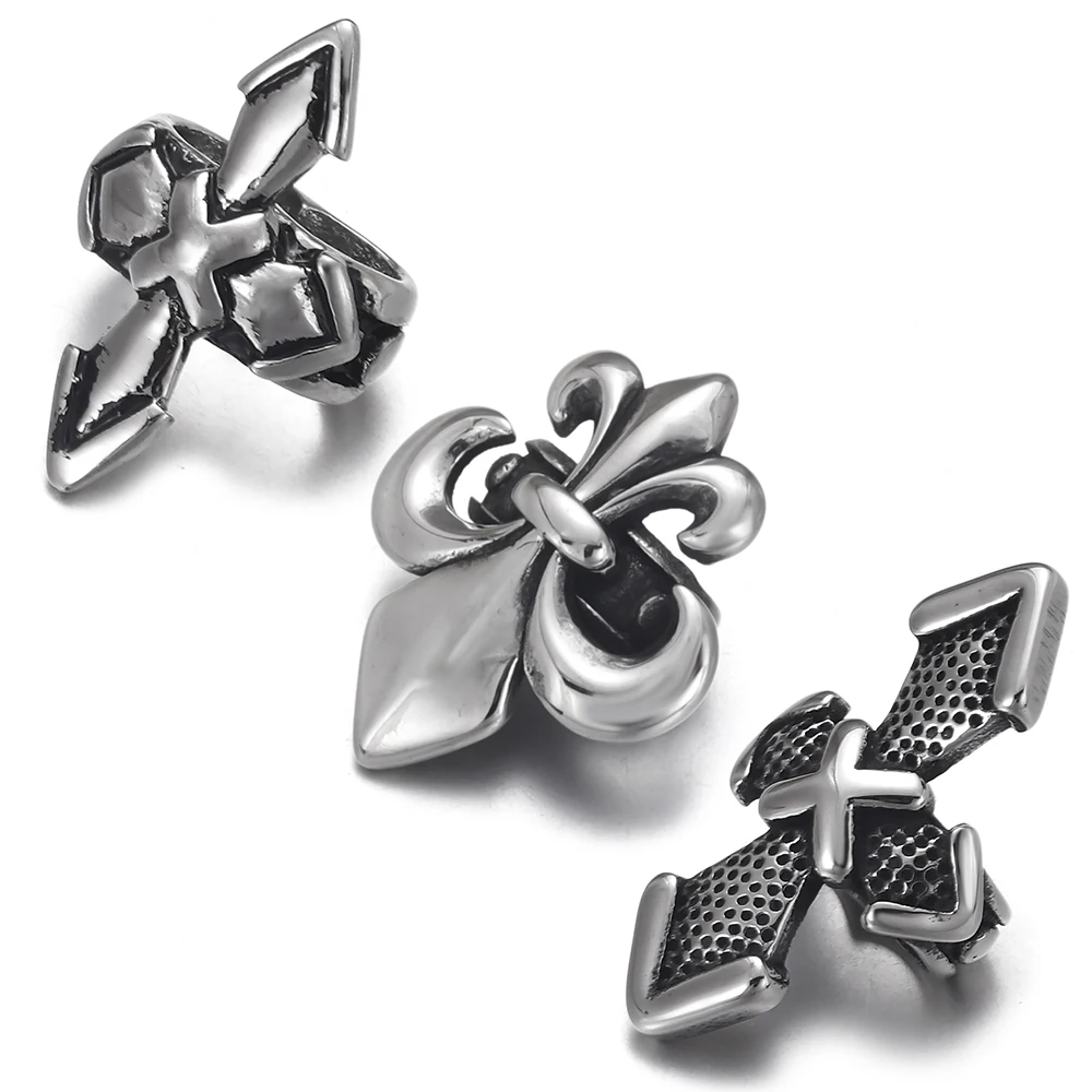 Stainless Steel Slide Beads Double Hole Fit 5mm Leather Rope Bracelet Jewelry Making Accessories DIY Charm Slider Findings