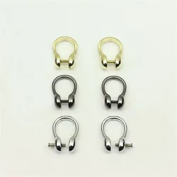 20pcs 10mm Mini Metal D Ring Buckle Detachable Screw Clip Buckles DIY Luggage Handbag Bag Clothing Hardware Crafts Accessories