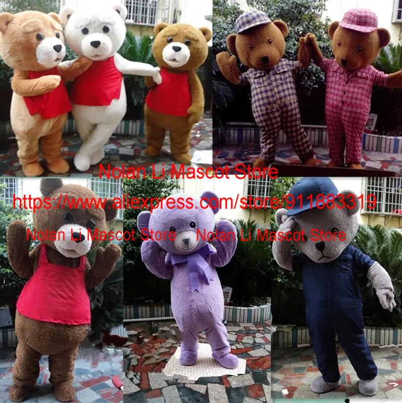 New Teddy Bear Mascot Costume Set Role Playing Party Game Advertising Carnival Halloween Christmas Easter Adult Size 1079