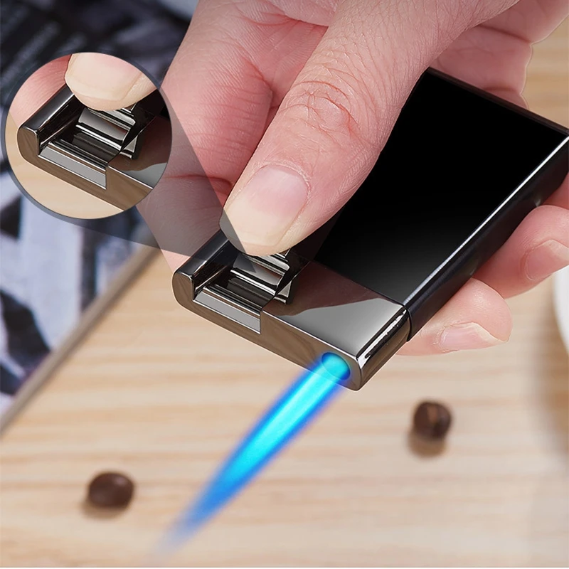 

Аксессуары для курения на Газу легкие металлические зажигалки, бутановый струйный фонарь с синим пламенем, зажигалка для сигарет, гаджеты д...