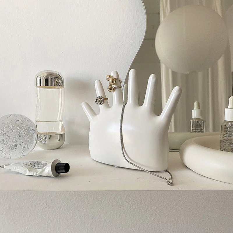 Medieval Ceramic Ornaments Finger Palm Jewelry Rack Interesting Decorativ Ring Ornaments Storage Display Art Decorative