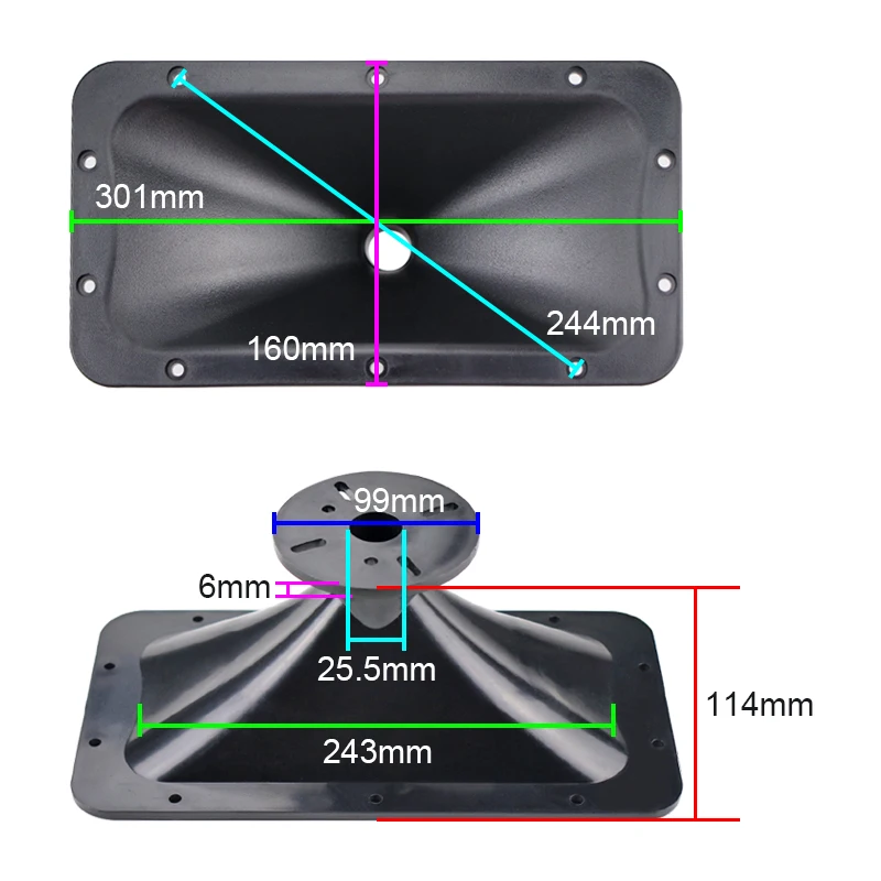 44-core Screw Tweeter Horn Head Treble Screw Mouth Plastic Horn For 25-core 35-core Flat Orifice Driven Tweeter Head 2pcs