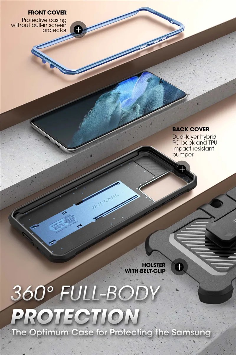 SUPCASE For Samsung Galaxy S21 Ultra Case (2021 Release) 6.8" UB Pro Full-Body Holster Cover WITHOUT Built-in Screen Protector