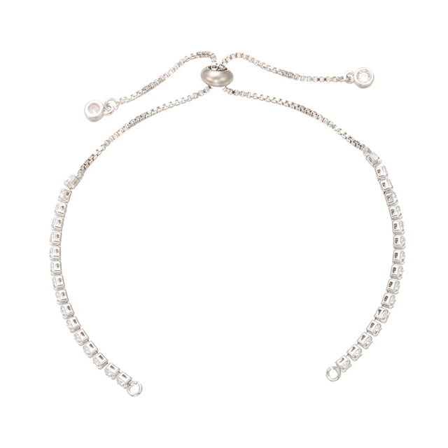 Sparkling Brass Cubic Zirconia Crystal Bracelet for Women