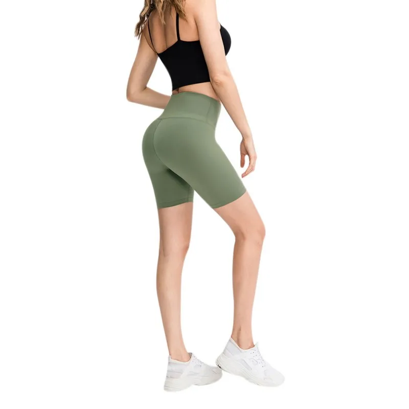 Women's Running Shorts No Embarrassment Line Nude Double-sided Sanding Fitness Sports High Waist Hip Sports Short Pants