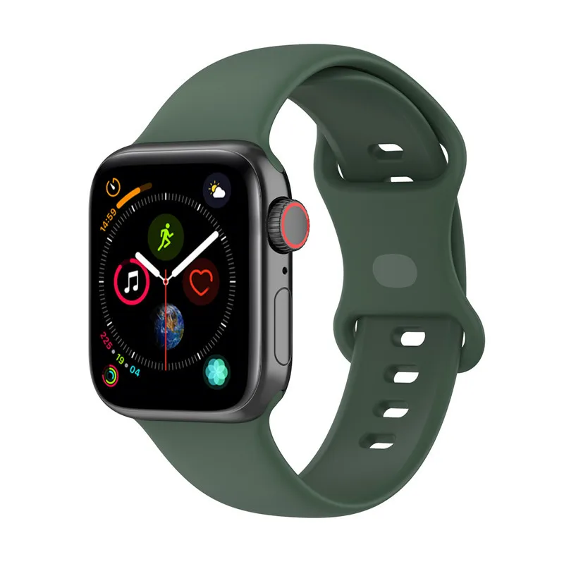 Silicone Strap For Apple Watch Se 7 6 5 44MM 40MM IWatch 38MM 42MM Sport Band For IWO W26 W46 W56 W66 HW12 HW16 HW22 T500 Correa