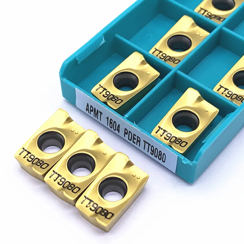 10PCS APMT1604 PDER TT9080 Original คาร์ไบด์เครื่องกัดเครื่องมือ APMT 1604 Face Tturning เครื่องกลึงเครื่องตัดเครื่องมือคุณภาพ...