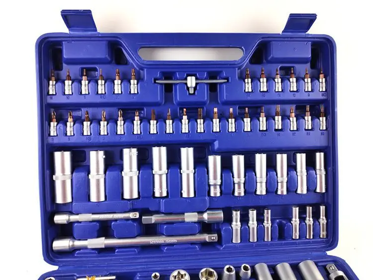 171Pcs Socket Ratchet Car Repair Tool Wrench Set 1/4in 3/8in 1/2in Ratchet Socket Wrench Set Car Repair Removal Installation Set