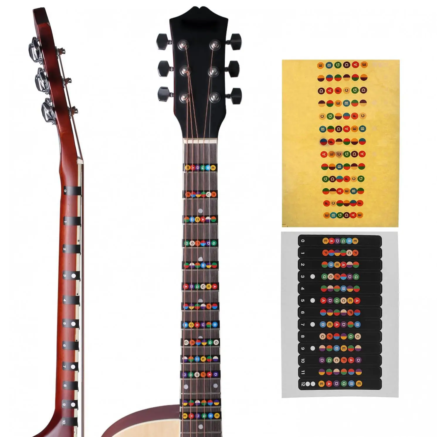 Waterproof Universal Guitar Fretboard Stickers Notes Labels Fingerboard Fret Stickers Markers