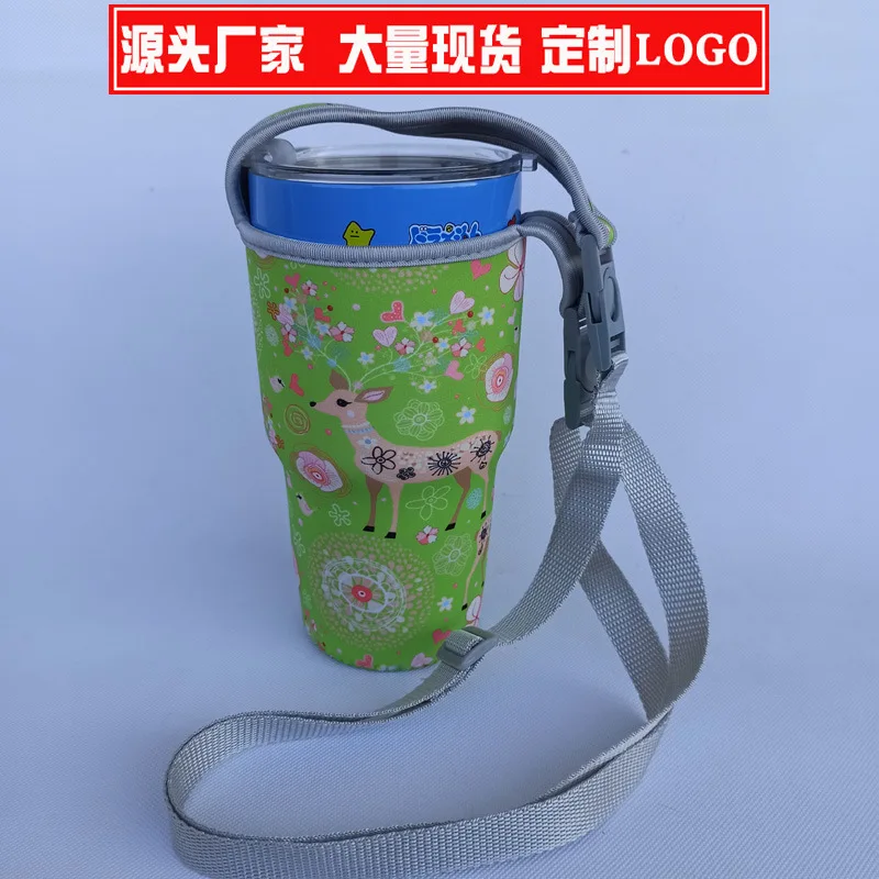 1PC Deer Design Tumbler Bag for 30oz Ice Cup Sleeve with Handle Insulation Cups Cover Ice Coffee Bottle Travel Coffee Tumbler