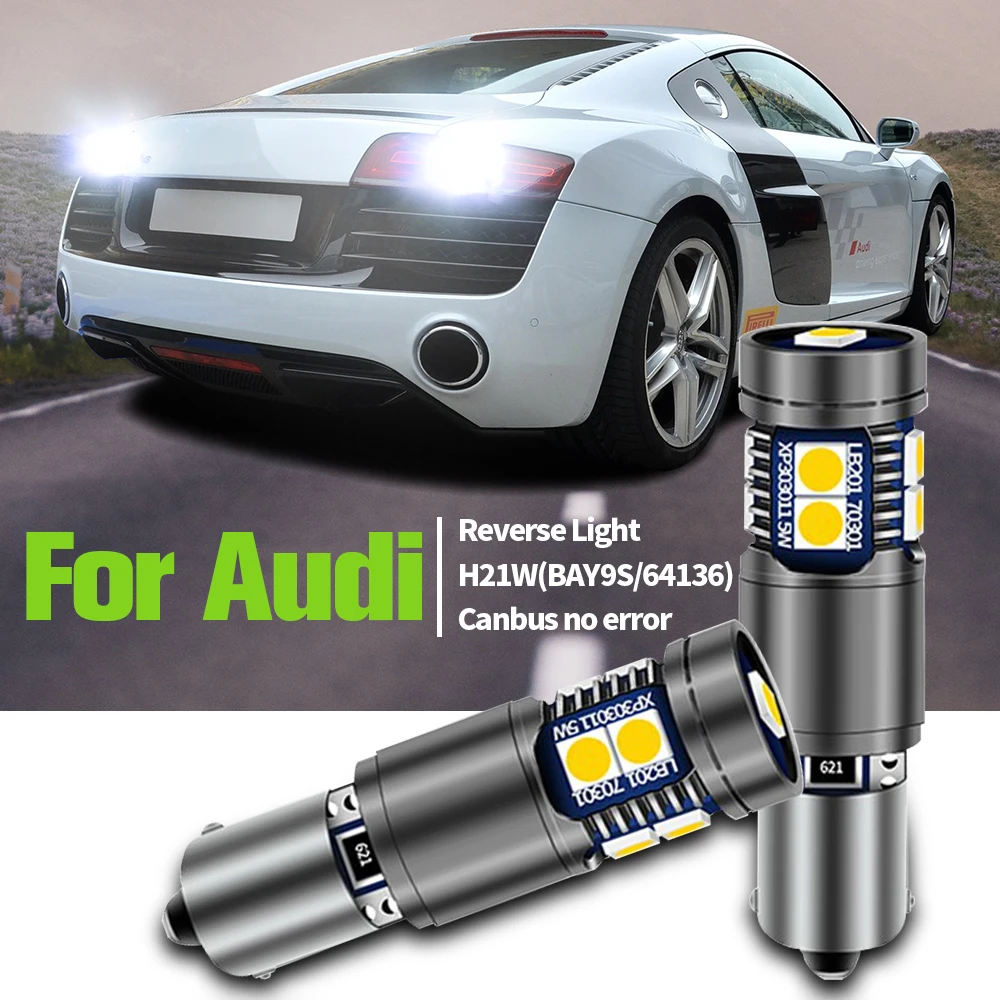 2pcs LED Reverse Light H21W BAY9S 64136 Canbus No Error Backup Lamp For Audi R8 2007 2008 2009 2010 2011 2012 2013 2014 2015