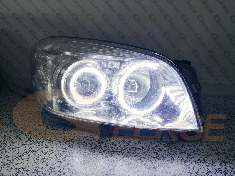 For Toyota Rav 4 Rav4 III 2005 2006 2007 2008 Projector Headlight Excellent Ultra Bright COB Led Angel Eyes Kit Halo Rings