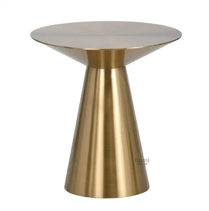 Nordic modern stainless steel brass brushed small coffee table small apartment sofa light luxury corner several side model room