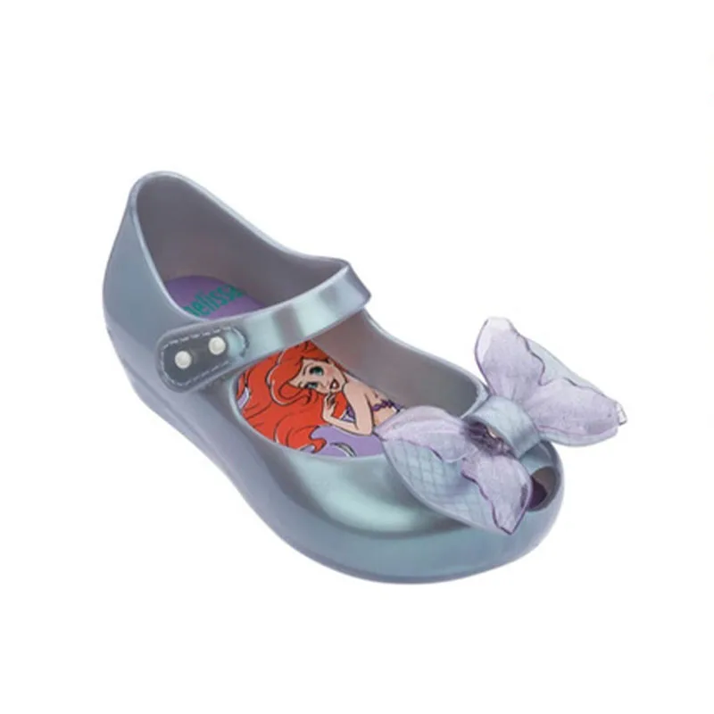 Disney-zapatos de princesa de La Sirenita para niños, sandalias de boca de pescado congelado, mariposa, sueño dulce, niña, Verano