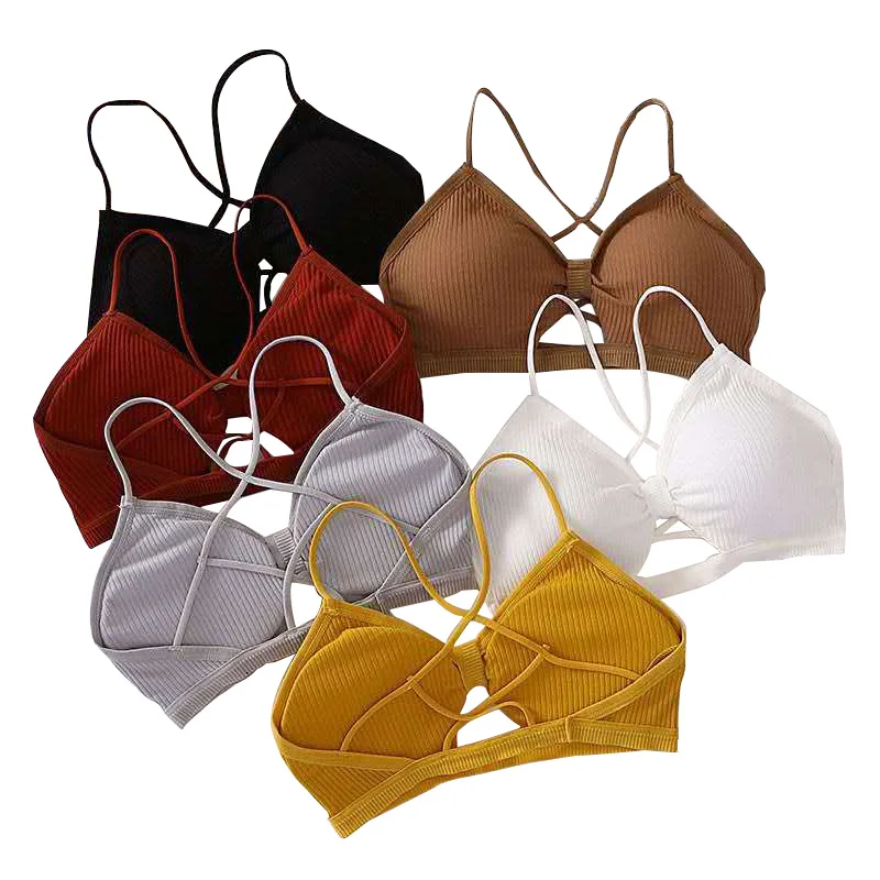 Women Tube Top Bralette Female Underwear Sexy Sling Tops Bra Girl Comfort Underwear Push Up Bra Gathered T-Back Sports Bra