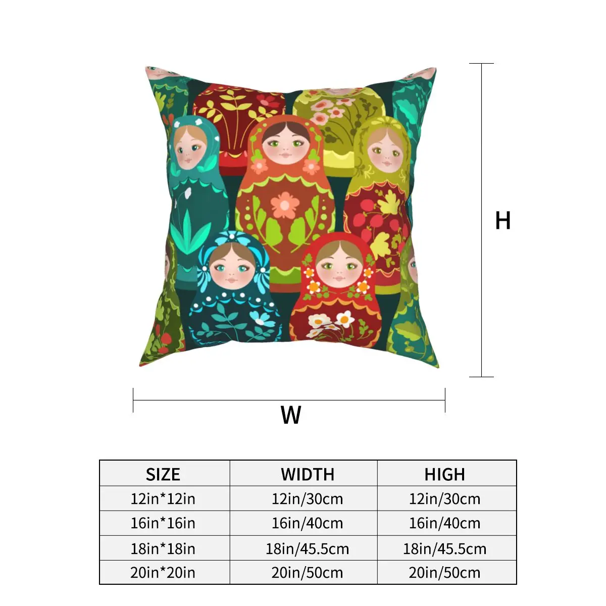 Russia Matryoshka Doll Square Pillow Case Polyester Throw Pillow Creative Cushion Covers