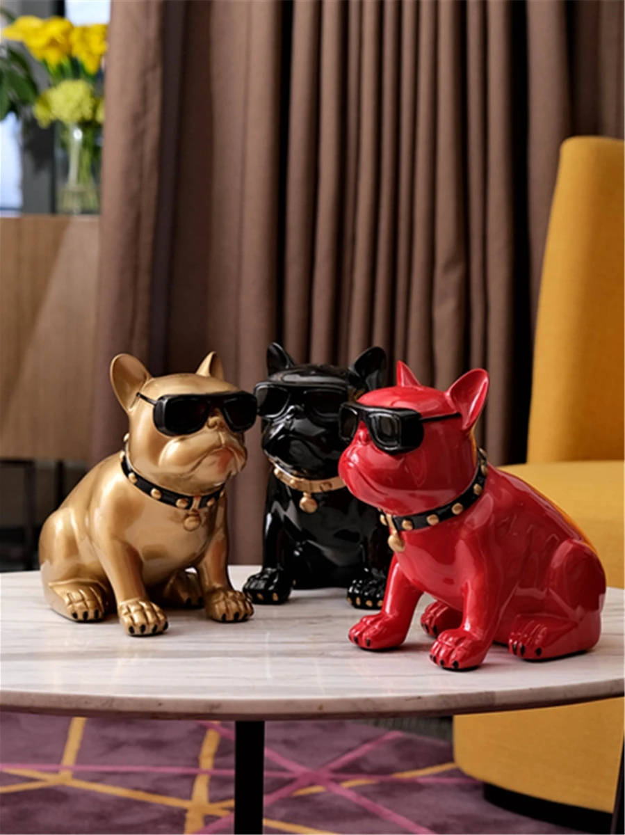 French Bulldog Piggy bank Dog Figurine Money Box For Child Gift Home Decorations Coin Storage Box Holder Coin Bank Toy For Kids